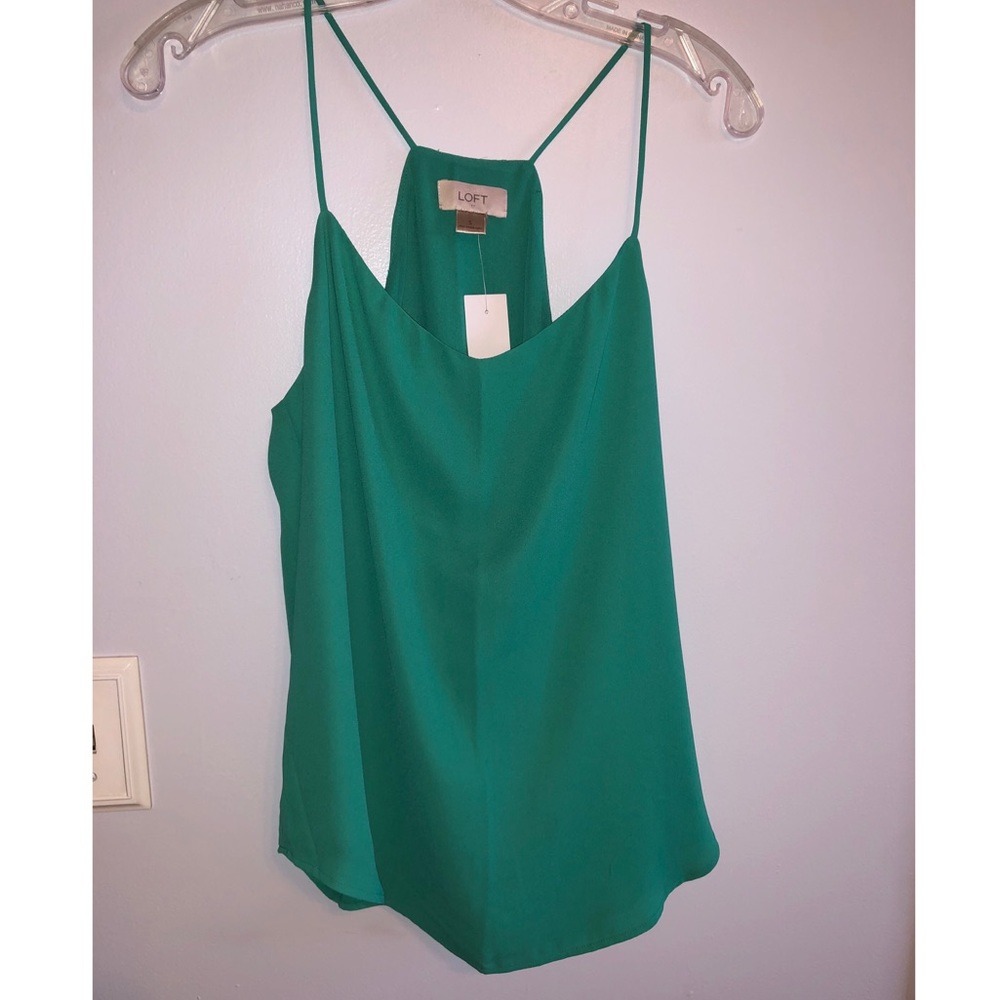 Loft green chiffon tank